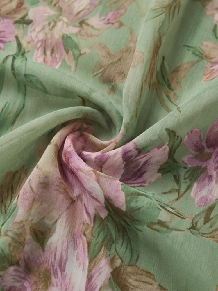 Adèle™ | Floral Chiffon Halter Maxi Dress