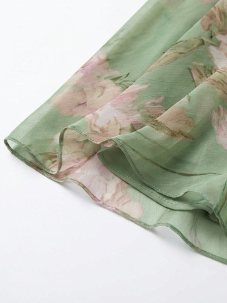 Adèle™ | Floral Chiffon Halter Maxi Dress