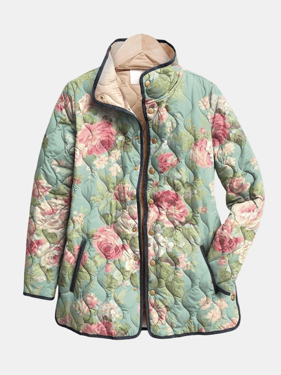 Flora - Retro Floral Quilted Jacket