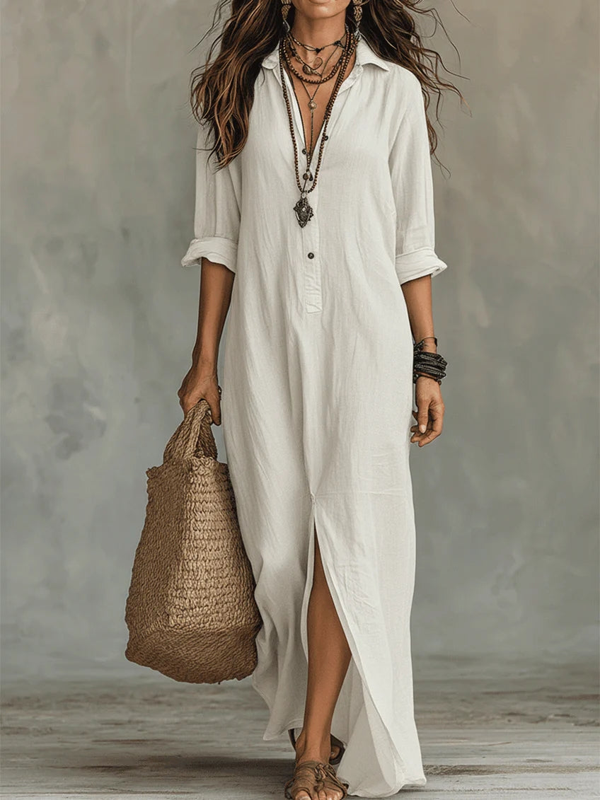 Soline™ | Maxi Dress with Buttons