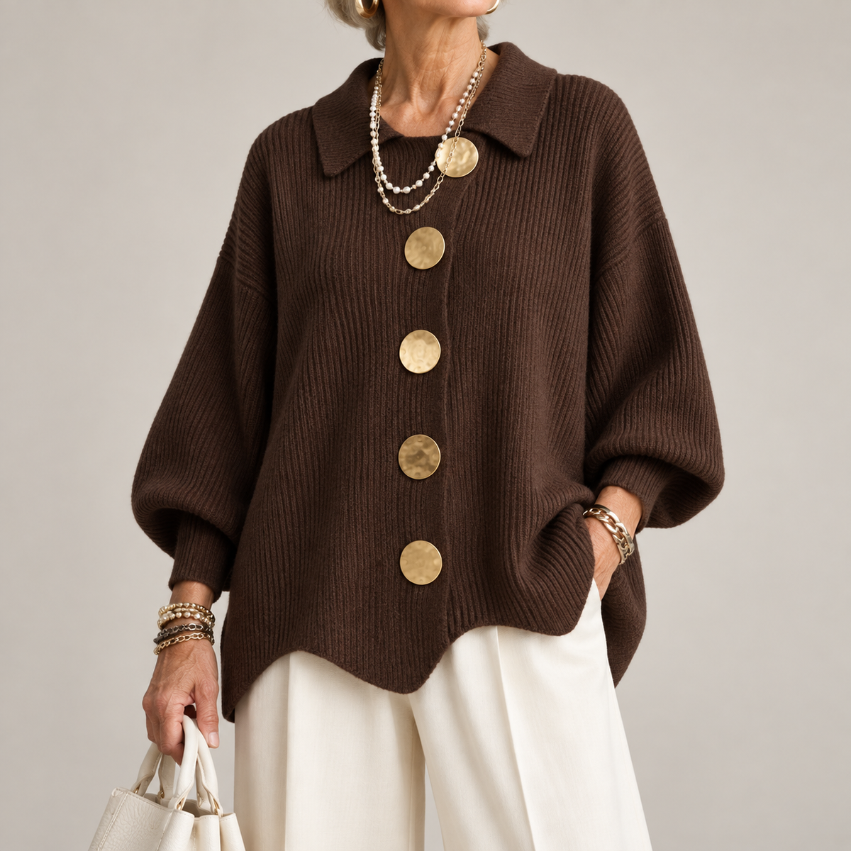 Isadora™ | Oversized Collared Cardigan