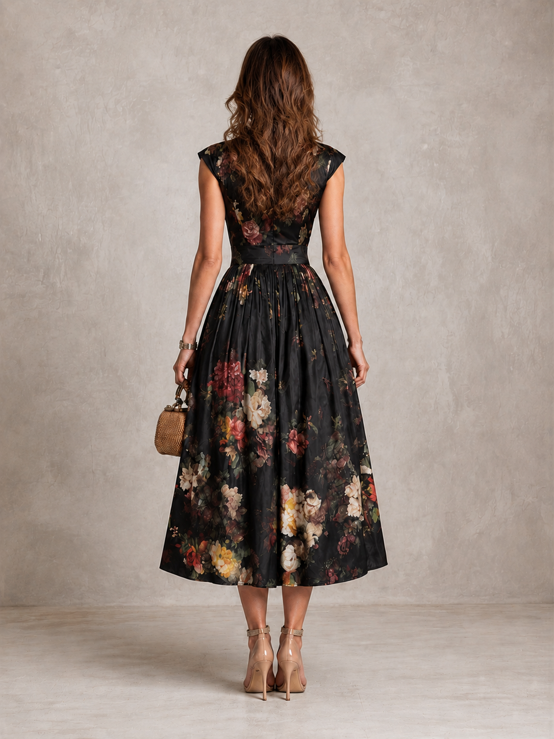 Brigitta | Elegant Keyhole Pleated Dress