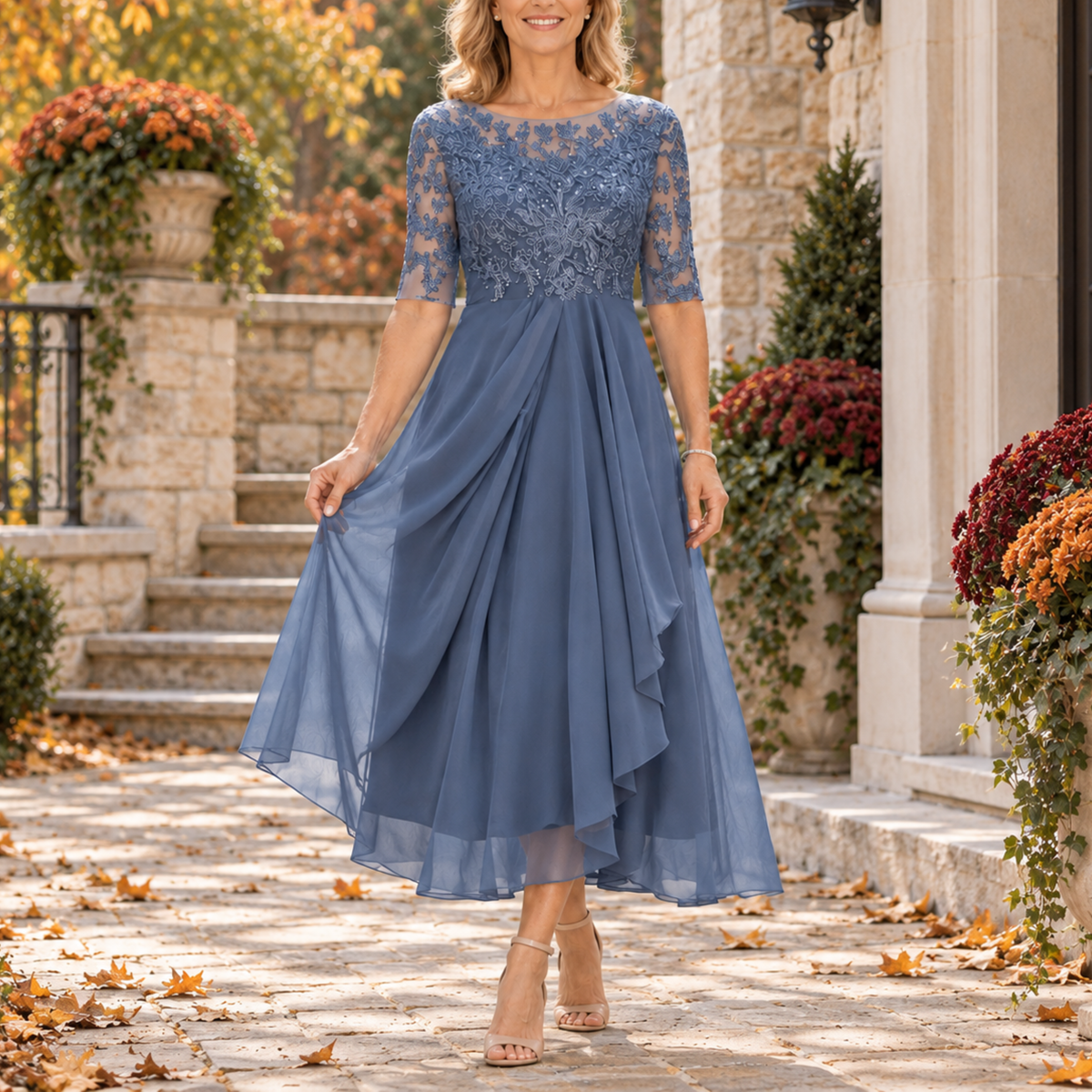 Abella | Lace and Chiffon Dress