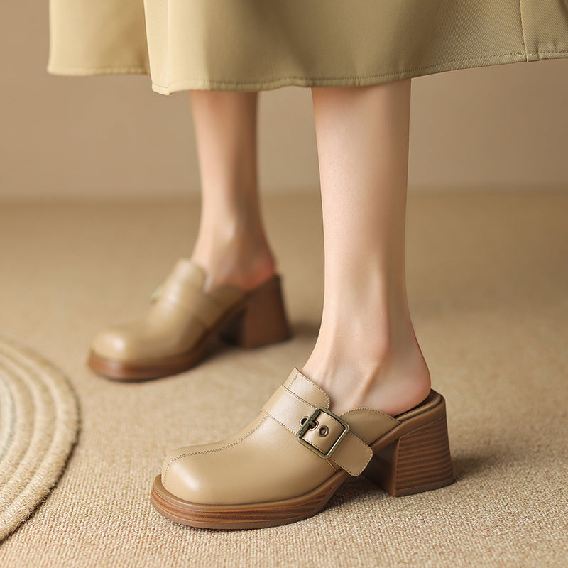 Mirel Genuine Leather Mules