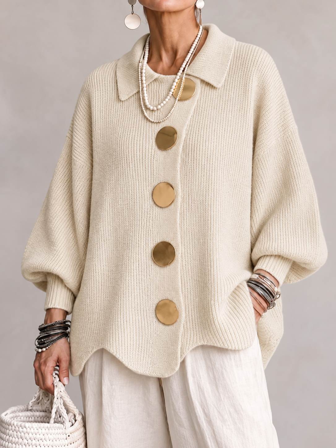 Isadora™ | Oversized Collared Cardigan
