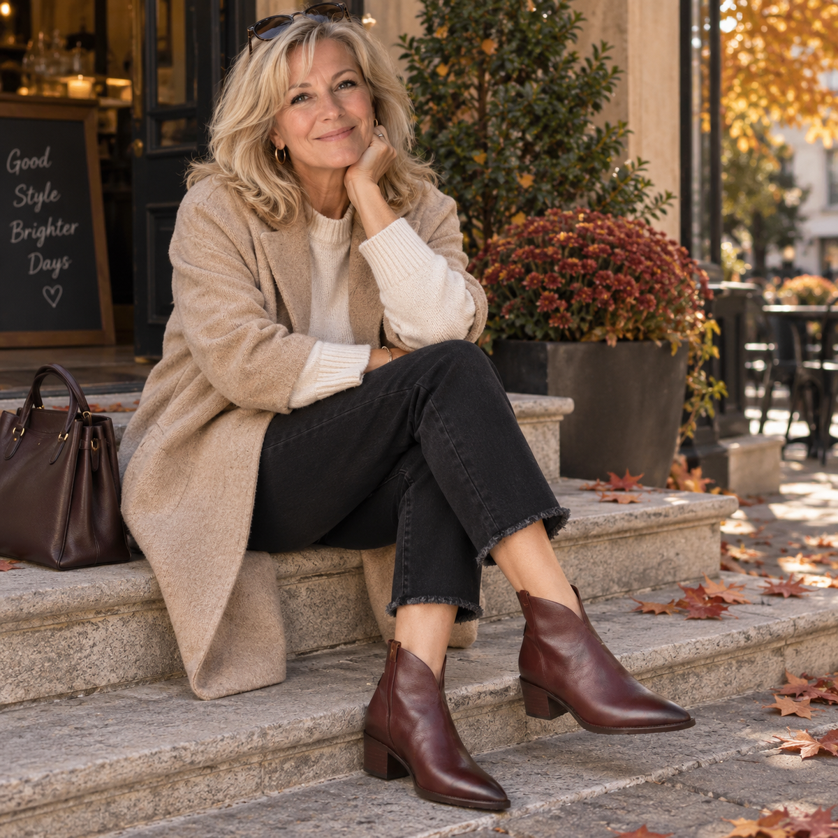 Boots For Women | Pointed Toe Ankle Block Heel Leather
