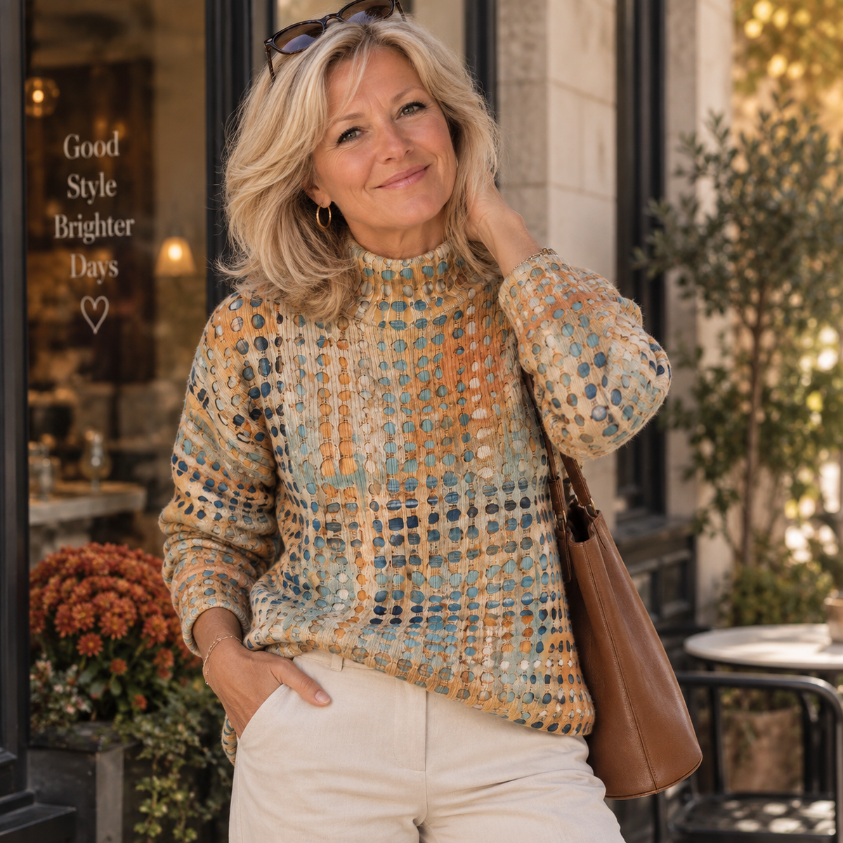 Bryndle™ | Autumn Grid Turtleneck