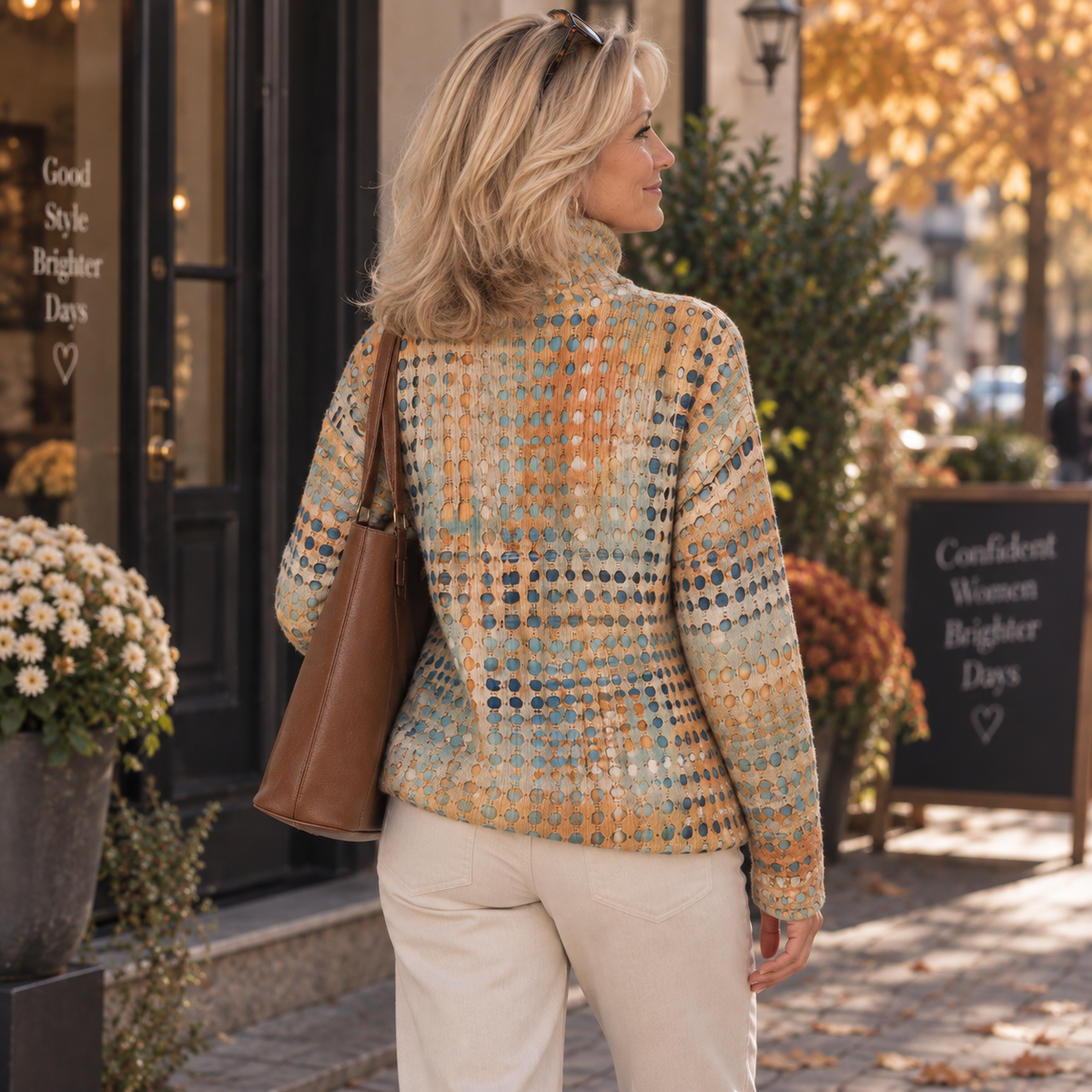 Bryndle™ | Autumn Grid Turtleneck