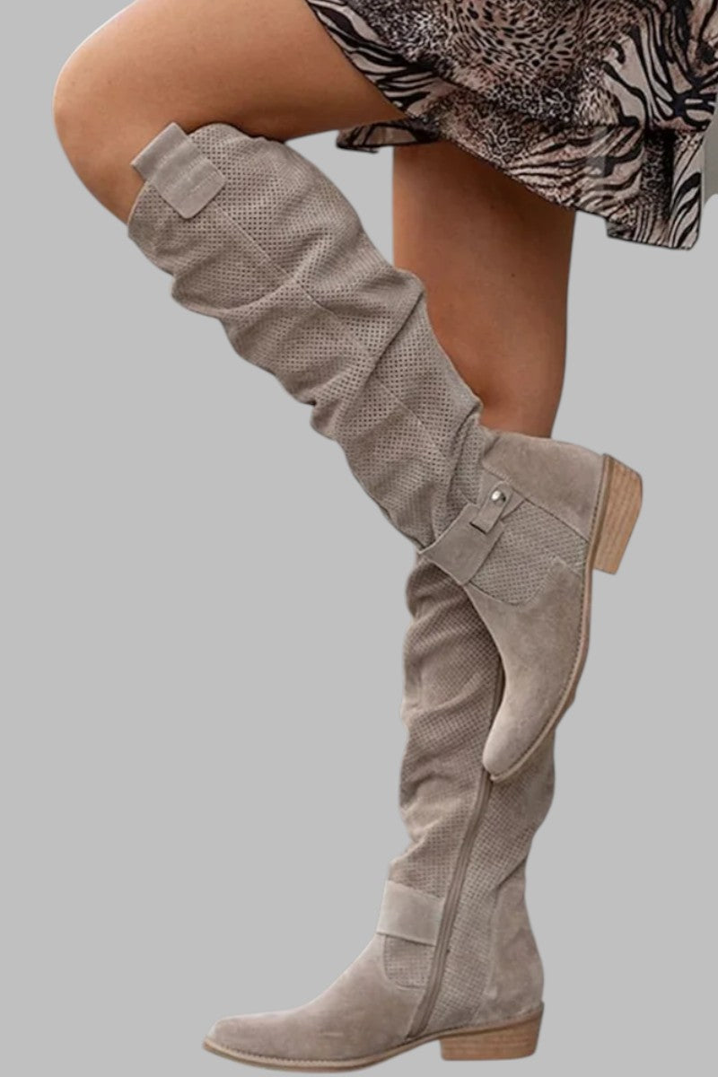 Janika™ | Vintage Suede Knee-High Boots