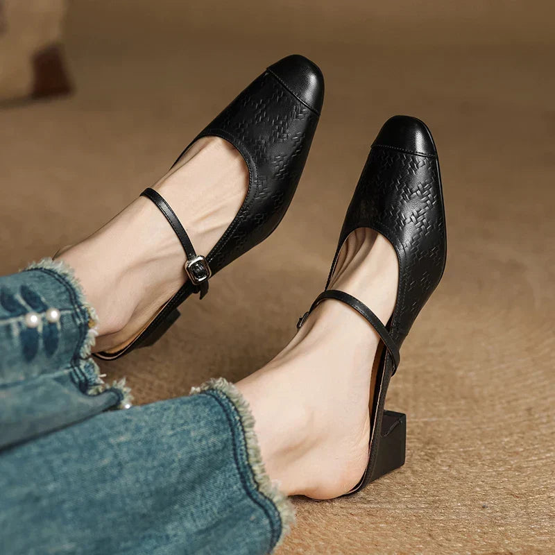 Becky Genuine Leather Mules