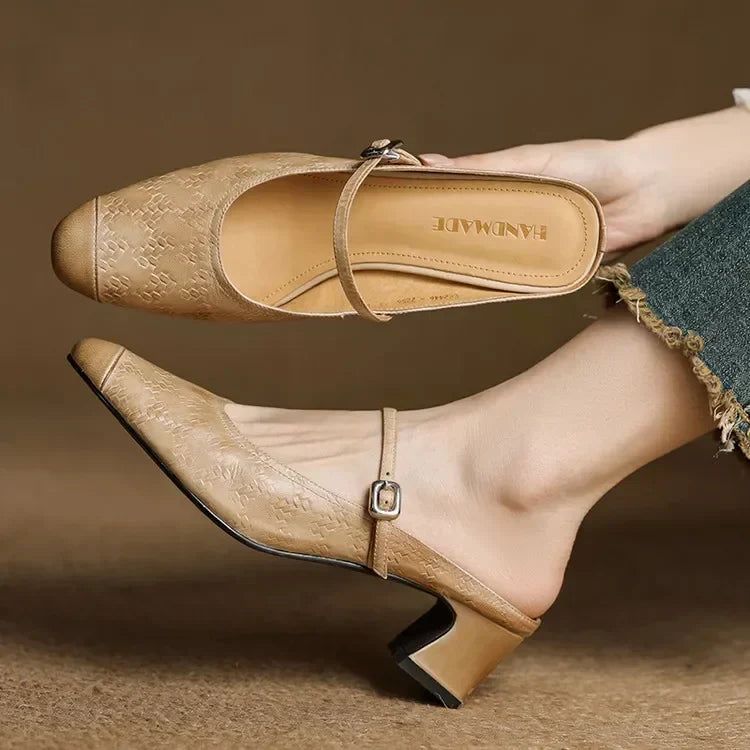 Becky Genuine Leather Mules