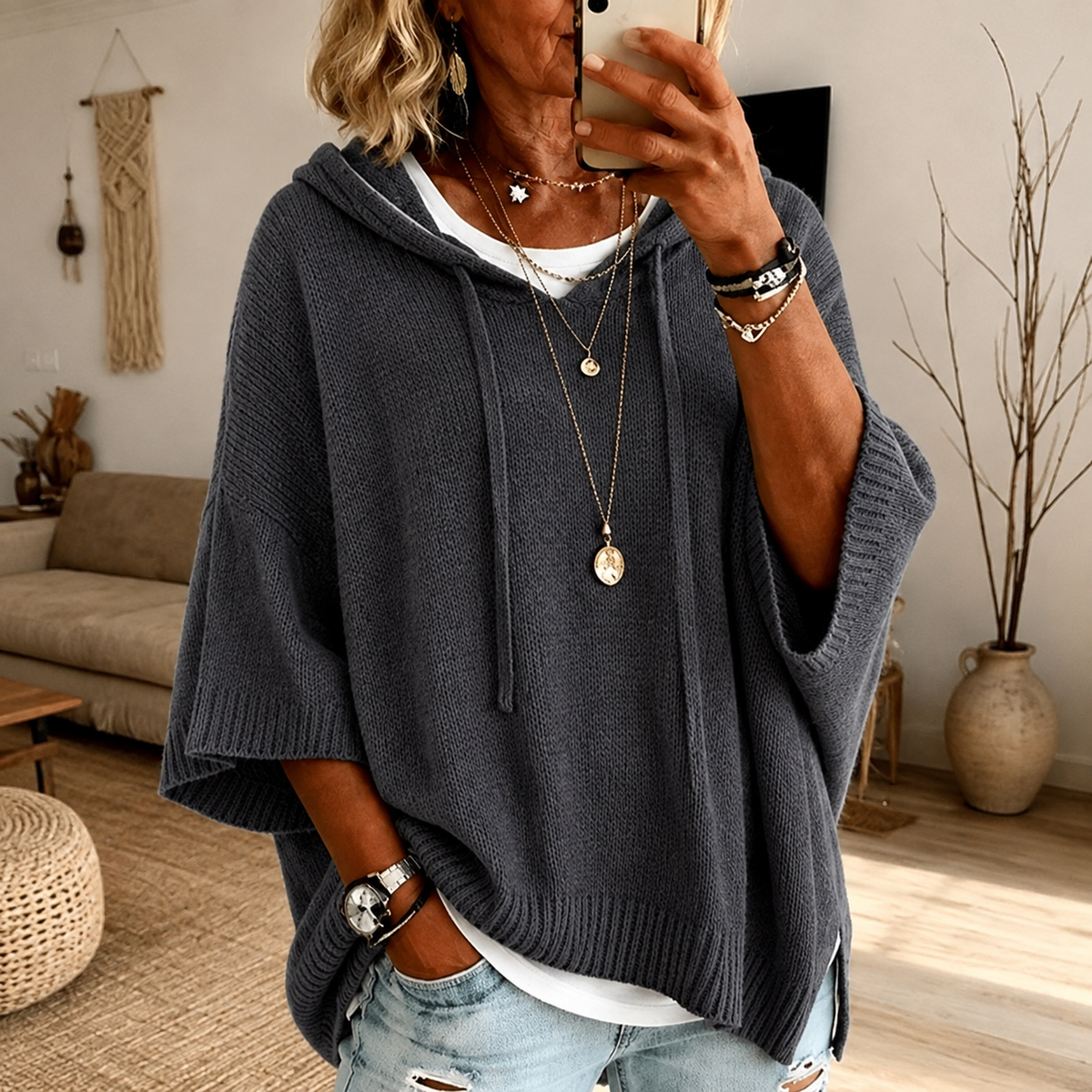 Camille – Poncho Sweater