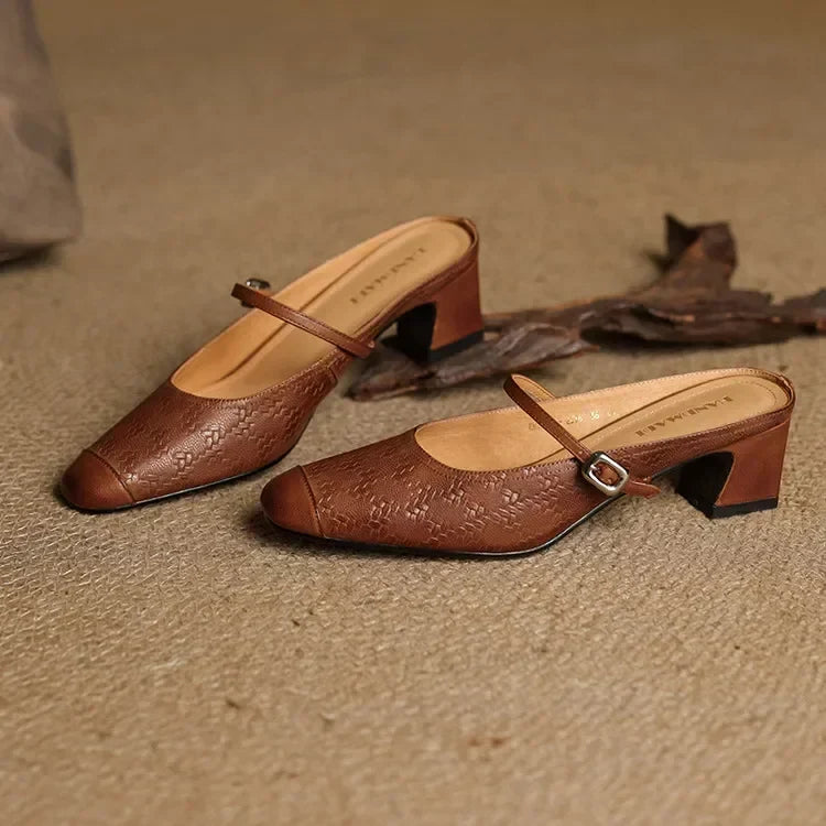 Becky Genuine Leather Mules