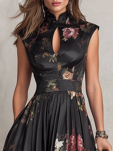 Brigitta | Elegant Keyhole Pleated Dress