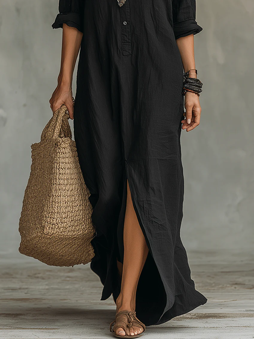 Soline™ | Maxi Dress with Buttons
