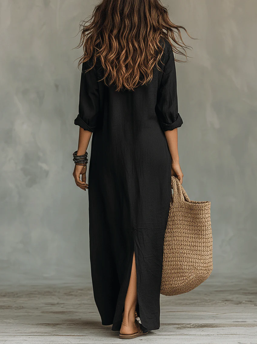 Soline™ | Maxi Dress with Buttons