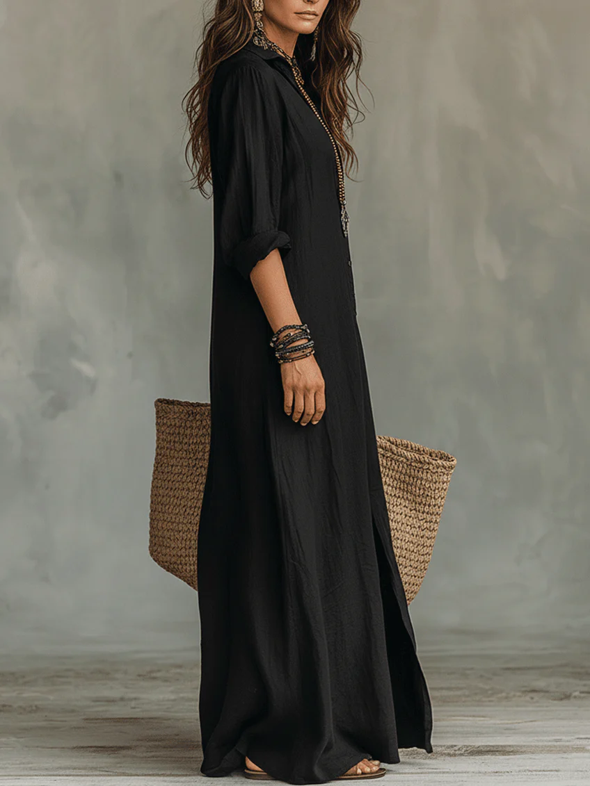 Soline™ | Maxi Dress with Buttons