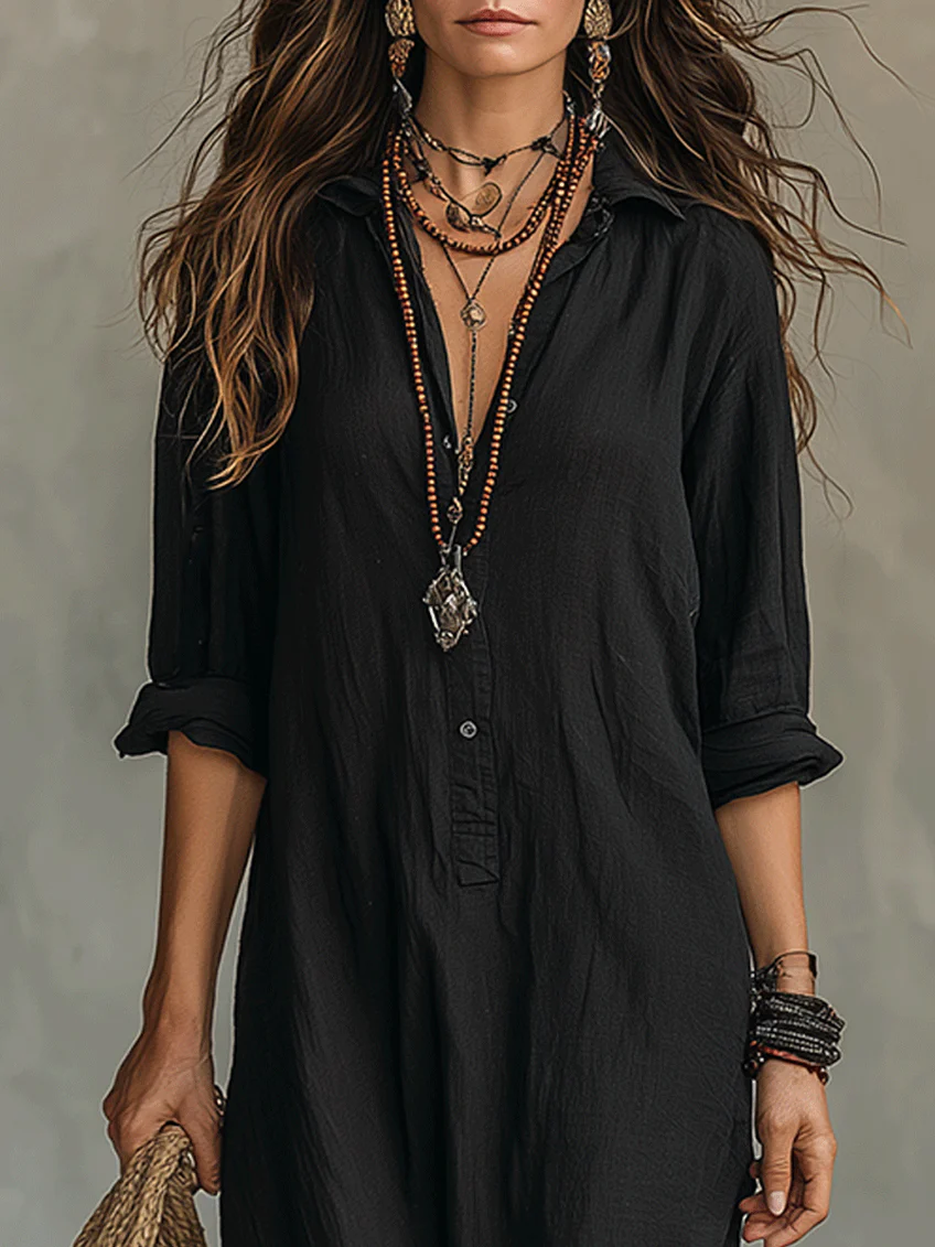 Soline™ | Maxi Dress with Buttons