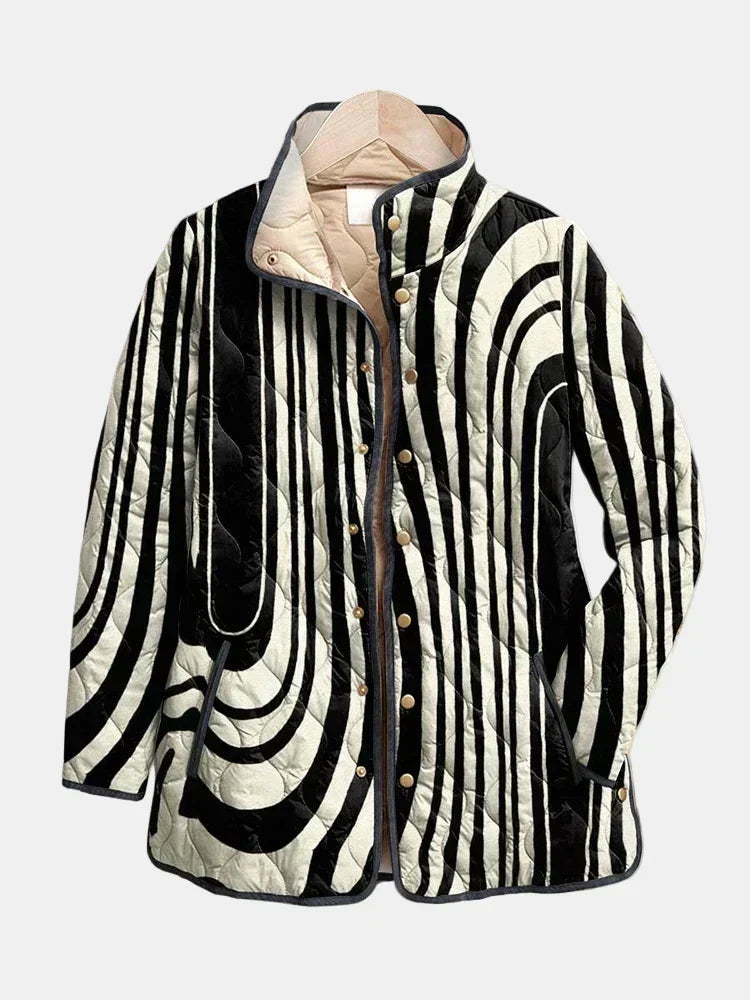 Cordelia - Quilted Geometric Print Jacket