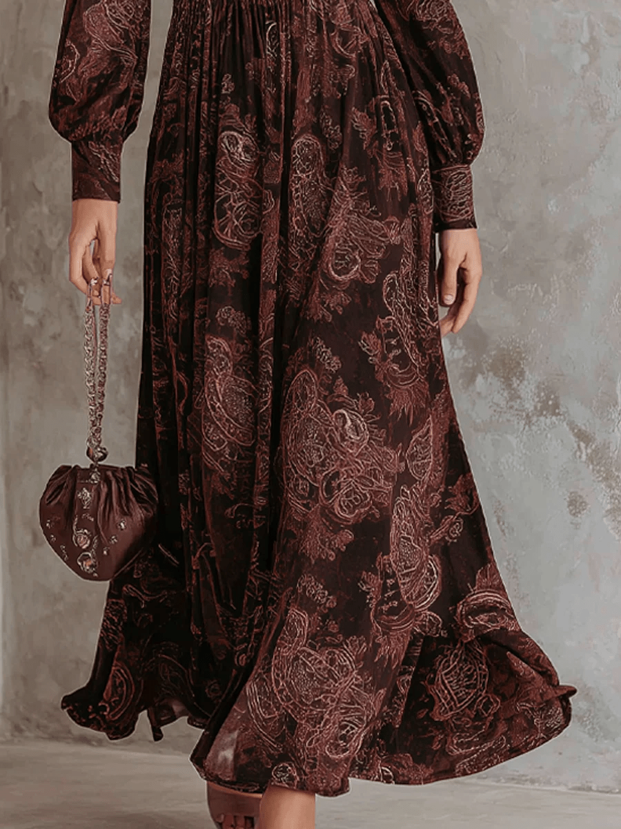 Ariane™ | Maxi Dress with Paisley Print and Waist Accent