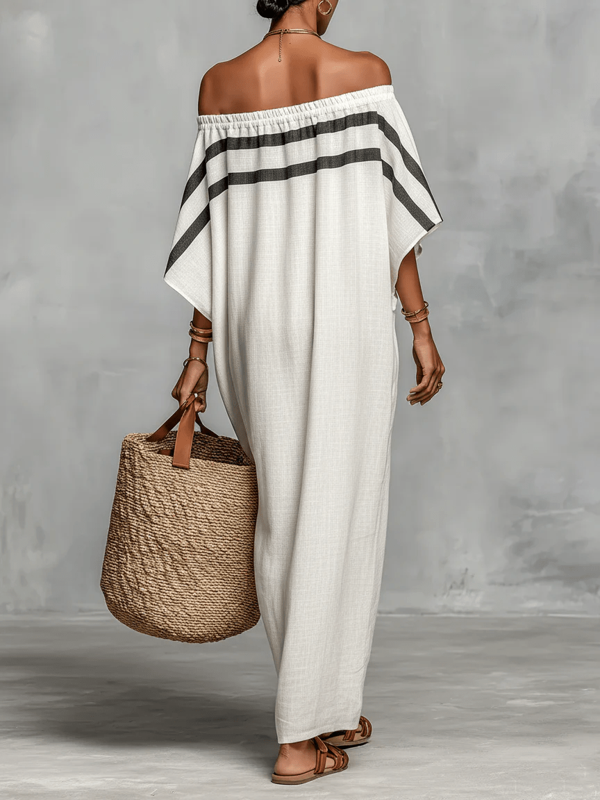 Aveline™ | Maxi dress with off-shoulder and batwing sleeves