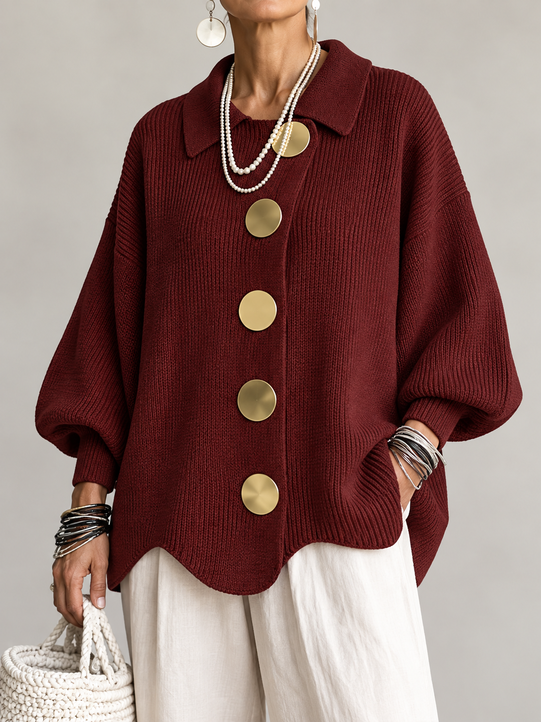 Isadora™ | Oversized Collared Cardigan