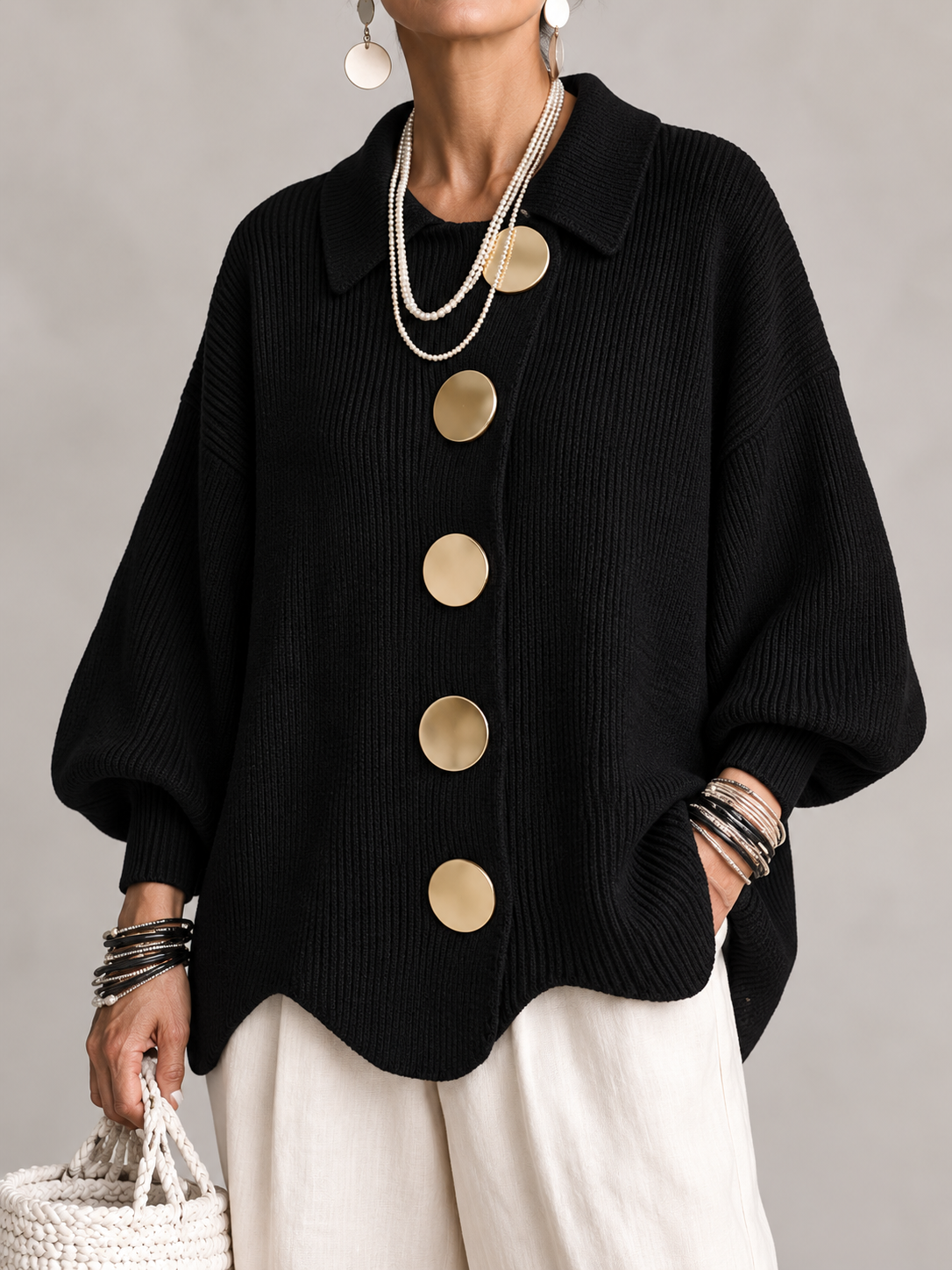Isadora™ | Oversized Collared Cardigan