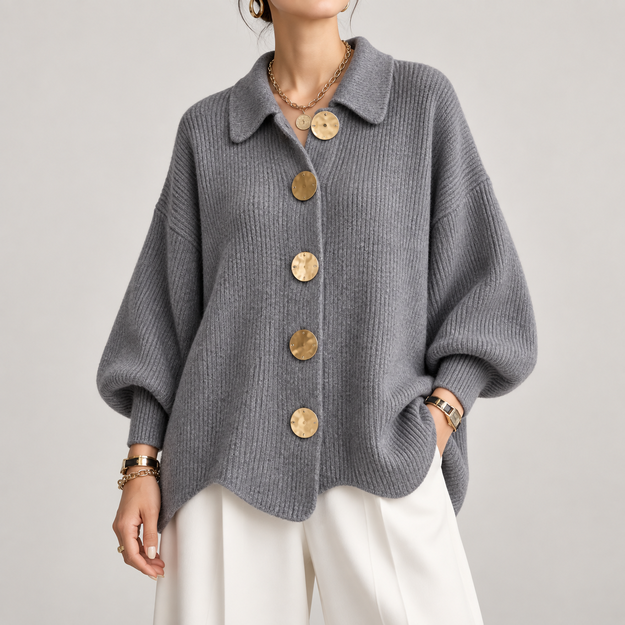 Isadora™ | Oversized Collared Cardigan