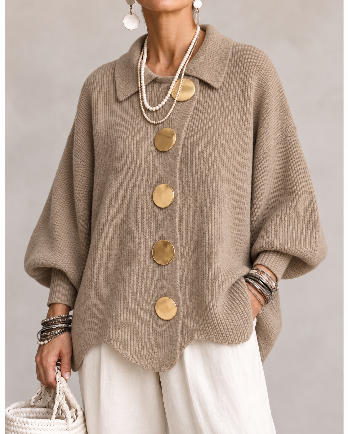Isadora™ | Oversized Collared Cardigan
