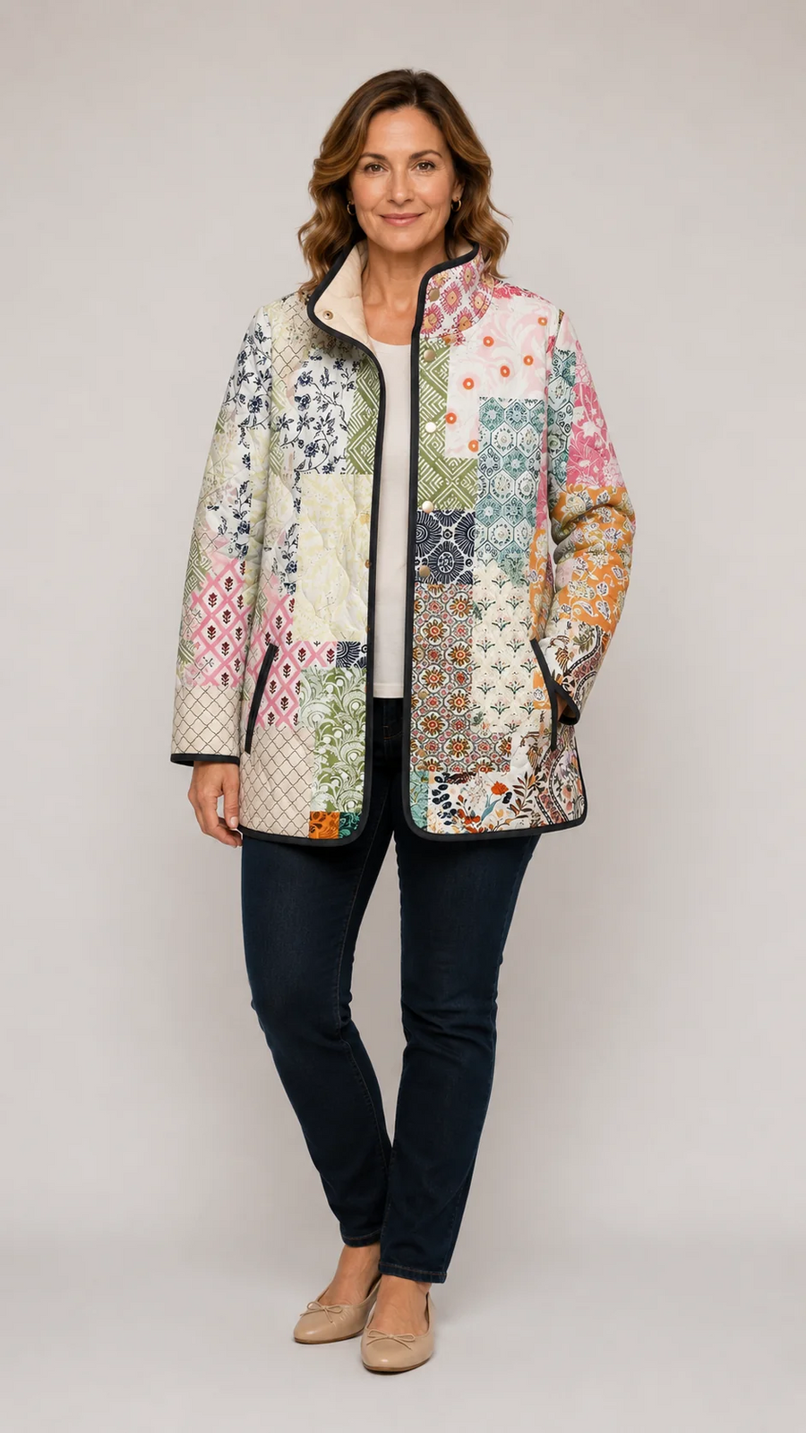 Fern - Floral Print Quilted Jacket